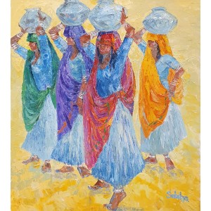 Sabiha Nasar-ud-Deen, 24 x 36 Inch, Oil on Canvas, Figurative Painting, AC-SBND-122